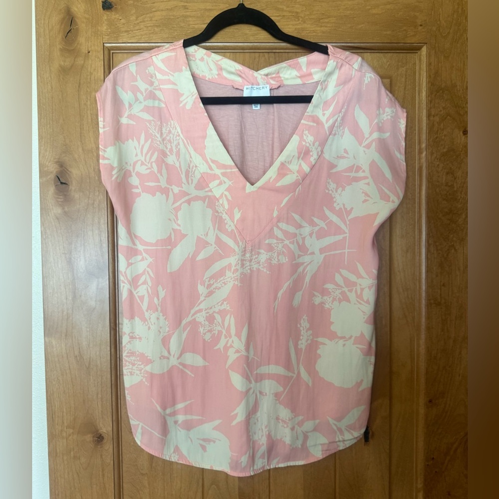 Witchery Floral Pink and Cream Women's Top